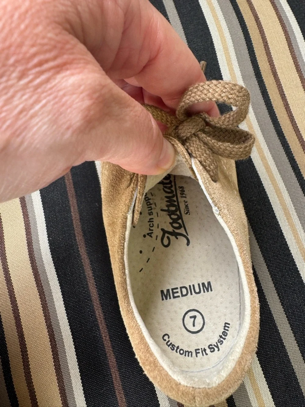 FootMates Kids Suede Lace-Up Dress Shoes in Tan